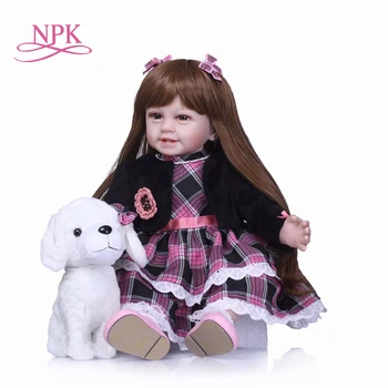 NPK 55 cm Silikonski Prerojeni Nasmeh Baby Doll Otroci Soigralec Darilo za Dekleta Bebe Živ Mehke Igrače za Šopke Lutka Bebes Igrače, ki so Prerojeni