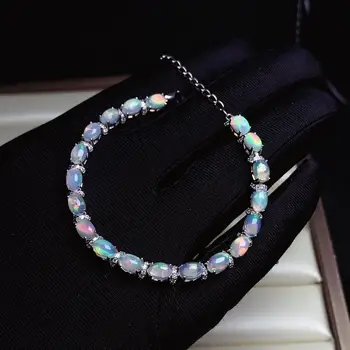 KJJEAXCMY boutique nakita 925 sterling srebro vdelan naravnih Opal gemstone zapestnica ženski podporo test