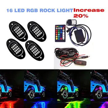 8PCS Underglow RGB LED Rock Luči Neonske 8Pods LED Lučka Off-Road UTE ATV Čoln