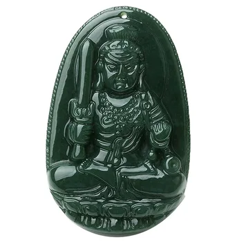 Fine Nakit Pure Naravne Jades Strani Carving Acalanatha Bodhisattva Buda Ogrlico, Obesek Brezplačna Dostava