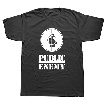 Javni Sovražnik T Shirt Nega, Poletje Slog, Kratek Rokav Novost Glasbe Moški T-Shirt Rap Bombaža Moške Tees Vrh