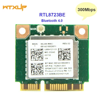Wifi 300Mbps+Bluetooth 4.0 MINI PCI-E Card Za RTL8723BE SPS 753077-001 WIFI mrežno Kartico za Hp 470 455 450 445 440 G2
