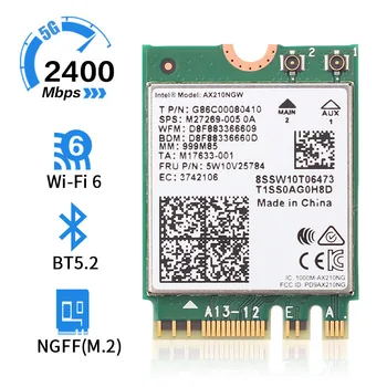 2400Mbps WiFi 6E AX210 NGFF M. 2 za Kartico WiFi Namizni Komplet Bluetooth 5.2 Brezžični Omrežni vmesnik 2.4 G/5 G/6Ghz 802.11 AX Za Windows10