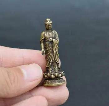 Kitajska je Archaize Čisto Medenina Buda Majhen Kip Obesek