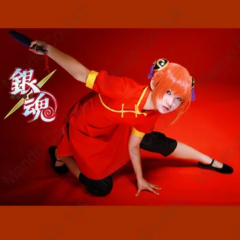 Anime GINTAMA Kagura cosplay kostum za dekleta kongfu cheongsam + hlače obleka ženske halloween cosplay stranka obleko 2pcs set