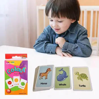 Otrok Priznanje Obliko Živali Barve Poučevanja Kartico Kognitivne Puzzle Flash Dojenčka Zgodnje Izobraževanje Učenje Igrače Darila
