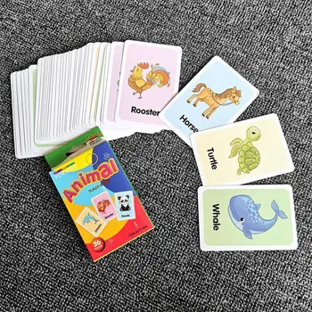 Otrok Priznanje Obliko Živali Barve Poučevanja Kartico Kognitivne Puzzle Flash Dojenčka Zgodnje Izobraževanje Učenje Igrače Darila