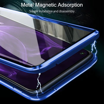360 Dvojno Stransko Steklo Primeru Na Čast 20 Lite Primeru 2020 Magnetnih Kovin Hrbtni Pokrovček Za Huawei Honor 20 Svetlobe 20Lite Coque 6.15