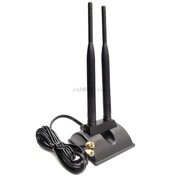5G Dual Band Anteno WiFi Visok Dobiček 6DBi Omni Directional RP-SMA Priključite na Priključek z Magnetno Bazo za Brezžični Usmerjevalnik