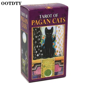 78 Kartice Krovom Tarots Od Poganskih Mačke Polni Angleški Družini Stranka Igre Oracle Karte, Astrologija Prerokovanje Usode Kartico