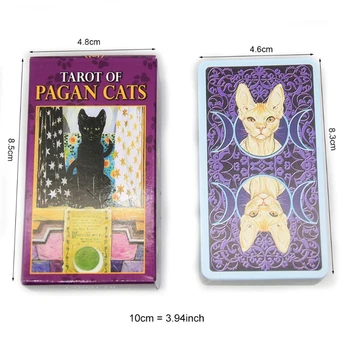 78 Kartice Krovom Tarots Od Poganskih Mačke Polni Angleški Družini Stranka Igre Oracle Karte, Astrologija Prerokovanje Usode Kartico