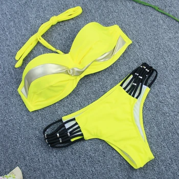 Push Up Seksi Ženske Kopalke Bikini Komplet 2020 Novo tiskalno biquini Ženske Kopalke Brazilski kopalke kopalci na Plaži, Plavanje Obleko