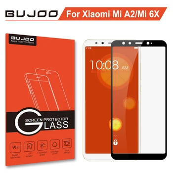 Prvotne BUJOO Pravi 2.5 D 0,3 mm 9H Polno Kritje Kaljeno Steklo Za Xiaomi Mi A2 Mi 6X Screen Protector Xiomi MiA2 Mi6X Film