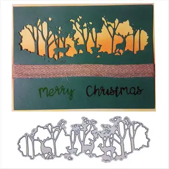 Božič Elk Gozd Jelen Dekoracijo Kovinskih Rezanje Umre Matrice za DIY Scrapbooking/photoalbum/Kartico Papir Reliefi