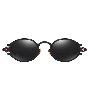 Peekaboo mens ovalne sončna očala moških 2019 punk style red ženske sončna očala retro krog zlata, črna kovinski okvir visoke kakovosti UV400