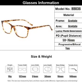 Gmei Optični Trendovska Blagovna Znamka Oblikovalca Acetat Polno-Rim Moških Očala Okvirji Recept Očala Ženske Optičnih Očal H8036