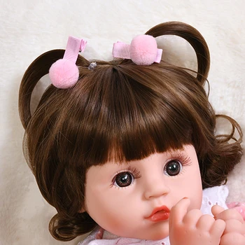 45 cm Električni Baby Polni Silikona Jok Bebe Lutka Dolge Lase, ki so Prerojeni Malčka Lutke Smeh Igrače Veren Pravi Baby Doll Darilo