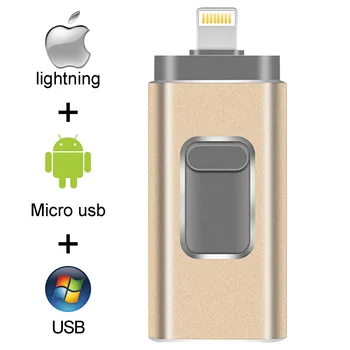 Pendrive 128GB 3 v 1 iPhone ključek USB OTG 32GB Pendrive 3.0 Cle Usb Flash Disk 64GB Za iPhone /Android/Tablet PC