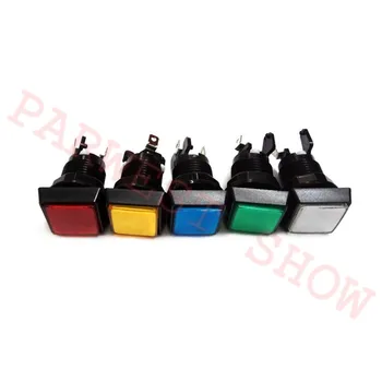 10PCS Arkadna Pritisni Gumb 32*32mm poševnega roba kvadratnih osvetljeni gumbi 12V LED Gumbi z Mircoswitch za igro dodatki
