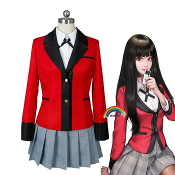 Anime Kakegurui Cosplay Kostum Jabami Yumeko Cosplay Kostum Japonski High School Uniform Dekleta Obleke Ženske Obleke LASULJE