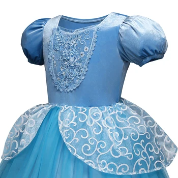 Cvet Dekle, Princesa Obleko Otrok Fancy Rojstni dan Obleko Gor Cosplay Kostum Za Otroke Obleke Dekle Stranka Obleke, Dolge Modre Obleke