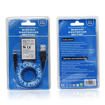 2000mAh Baterija +USB Kabel Polnilnika Za Sony PS4 / PS4 Slim Dvojni šok 4 Brezžični Gamepad Krmilnika Zamenjava Baterije PS4