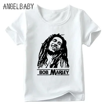 Otrok Jamajki Pevec Bob Marley Reggae Rastafari Tiskanja Smešno majica s kratkimi rokavi Otroci Poletje Vrhovi Fantje in Dekleta Belega T-shirt