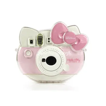 Pregledna Kristalno Lupine PU Usnje Fotoaparat Torba Primeru Za Fujifilm Instax Mini Kitty Fotoaparat