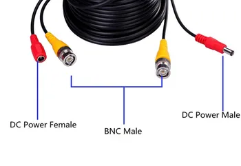 ESCAM 59ft 18 m 32ft BNC 10m+DC CCTV Kabel za Analogni AHD CVI CCTV nadzorna Kamera DVR Kit Video Moč 2v1 kabel Kamere