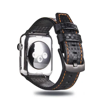 Moda Luksuznega Usnja ogljikovih vlaken Trak za Apple Gledati Serije 6 5 4 3 2 MP sponke Watchband za iWatch 38 42 40 44 MM Band