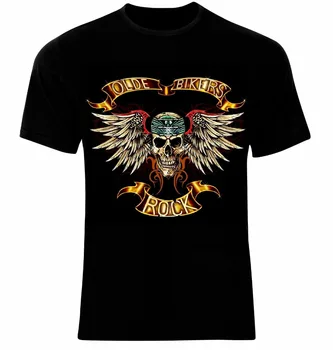 2019 Moda Kratek Rokav Motorrad Biker Rocker Tatoo Olde Kolesarje Rock T-Shirt Vseh Velikosti majica s kratkimi rokavi moški