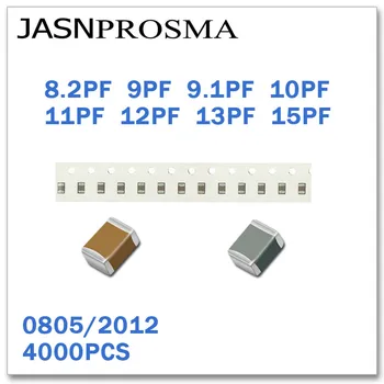 JASNPROSMA 4000PCS 0805 2012 COG/NPO RoHS 50V ZA 0,5% 5% 8.2 PF 9PF 9.1 PF 10PF 11PF 12PF 13PF 15PF SMD Visoke kakovosti Kondenzator
