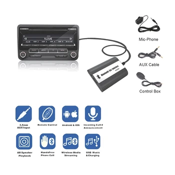 Prostoročno Avto Bluetooth Kompleti MP3 AUX Adapter Vmesnik Za Volvo HU-serije C70 S40/60/80 V40 V70 XC70 W91F