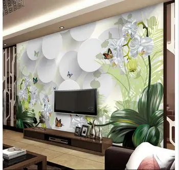 Po meri 3d ozadje 3d TV stene papirja freske gospoda orhideja TV, kavč v ozadju stene papirja 3 d stensko nalepko ozadje
