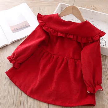 Otrok Obleka za malčke baby oblačila, obleko za dekle leta 2019 jesensko zimska oblačila Otroci pomlad Dolg Rokav Vrhovi Božič obleke 3Y