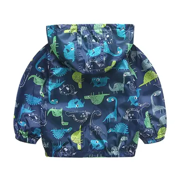 COOTELILI 80-120 cm Pomlad Jesen Dinozaver Windbreaker Otroci Suknjič Fantje Vrhnja Plast Hooded Otroška Oblačila Za Fante