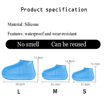 Nepremočljiv Pokrov nastavka za bliskavico Silikonski Material Unisex Čevlji za Varovanje sluha Dež Škornji za uporabo v Zaprtih prostorih na Prostem Deževne Dni velikosti