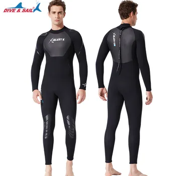 Visoka Kakovost Nove 3 mm Kul Black Potapljanje Triatlon Neoprenska Obleka za Kopanje Surf Moških Scuba Oprema Split Obleke
