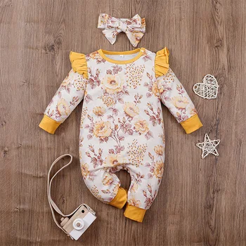 Carter malčka Jeseni novorojenčka oblačila baby dekleta dolgimi rokavi jumpsuit natisnjen