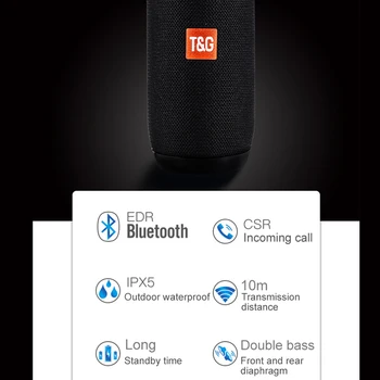 Prenosni Bluetooth Zvočniki Subwoofer Nepremočljiva Brezžični Zvočnik 3D stereo Glasbeni zvočnik Podpira TF Kartice FM Radio Aux Vhod