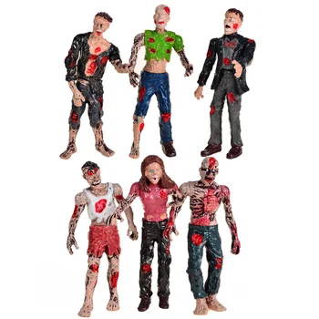 6PCS Zombi Walking Dead Lutke figuric Igrače Statični Model Premičnin Sklepov Strašno Pošast