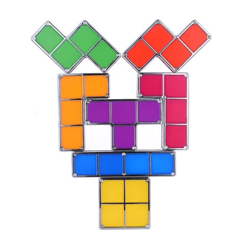 Nočna Lučka Tetris Block DIY Stackable LED Luči Ponoči Luči Varčevanja z Energijo, Polno Stik ABS Okrasite Puzzle Ustvarjalni Modni