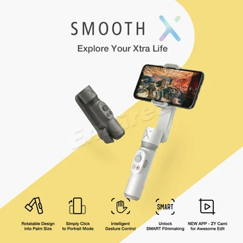 Zhiyun Nemoteno X Prenosni Gimbal Palo Selfie Stick Telefon Monopod Ročni Stabilizator za iPhone Redmi Huawei Samsung Pametni telefon