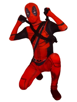 Noč Čarovnic, Božič Deadpool Kostum In Maska Za Odrasle Otroke Deluxe Deadpool Skintight Spandex Zentai Obleke Otroci Cosplay Obleko Gor