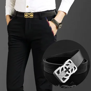 Visoka Kakovost Novost Črno črko m moški pravega usnja pasu moda luksuzne blagovne znamke fancy letnik jeans pas pasu ceinture homme