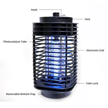 Na prostem LED Komar Morilec Svetilka UV Luči Bug Zapper UV Lučka Past, ki Plujejo pod Žuželke v Pasti Svetlobe za Obešanje Zaprtih Tabor Noč Svetlobe