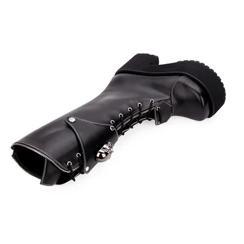 Angelski odtis Gothic Punk Lolita style Vroče Prodaji čevlji, Visoke Pete, Kolena Visoki Škornji Sponke Trakov Debele Platforme boosSize35-46 910