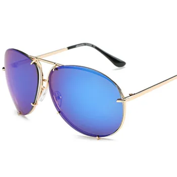HBK Pilotni Prevelik sončna Očala Moških Klasično Srebrno Zrcalo sončna Očala Kovinski Luksuzne blagovne Znamke Očala Odtenkih Za Ženske