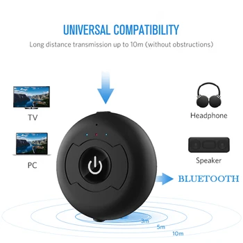 VAORLO Večtočkovni Bluetooth 5.0 Avdio Oddajnik Za TV PC Povezavo 2 Slušalke 3.5 mm AUX Nizke Latence Stereo Brezžični Adapter