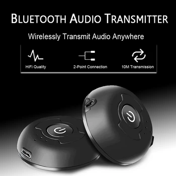 VAORLO Večtočkovni Bluetooth 5.0 Avdio Oddajnik Za TV PC Povezavo 2 Slušalke 3.5 mm AUX Nizke Latence Stereo Brezžični Adapter